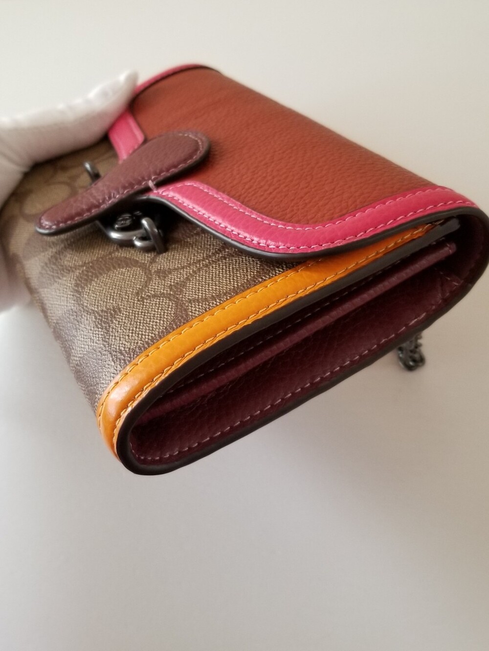 Coach Signature Colorblock Jade Chain Crossbody - Picture 8 of 14
